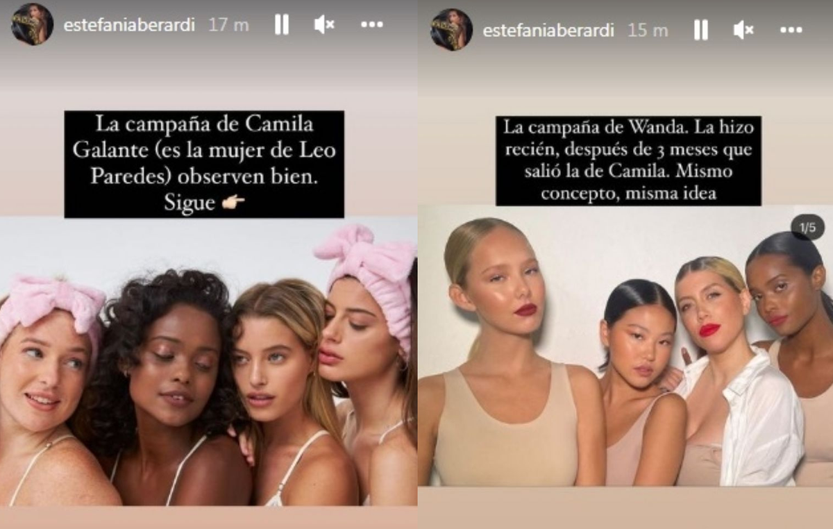 Estefi Berardi compar&oacute; ambas campa&ntilde;as, realizadas con meses de diferencia