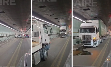 Así fue el choque en el túnel subfluvial. Así fue el choque en el túnel subfluvial.