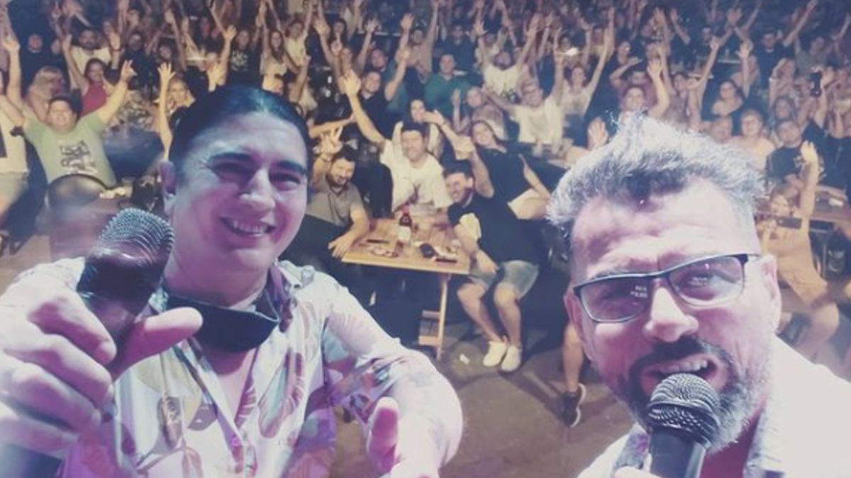 La imagen del recital de Mario Pereyra en Piedras Blancas de este jueves por la noche.