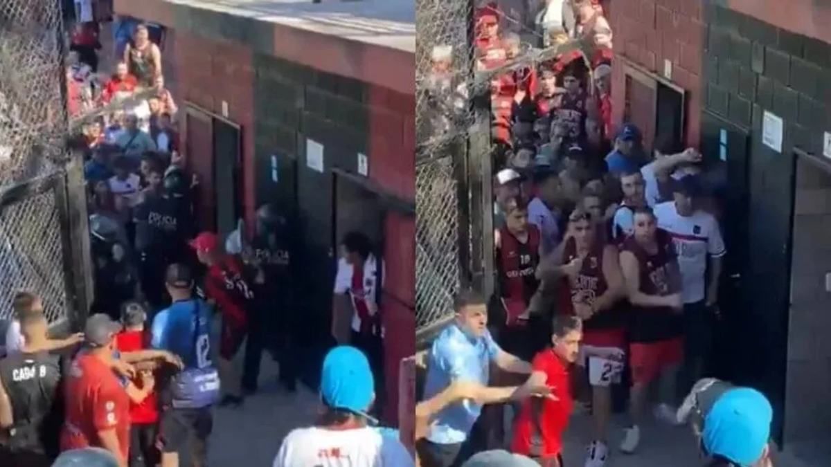 Un integrante de la barra de Defensores de Belgrano se negó a informar su DNI y se desató una batalla campal.