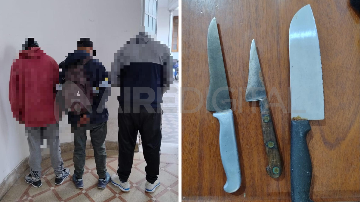 Tres detenidos por portar cuchillos en barrio María Selva