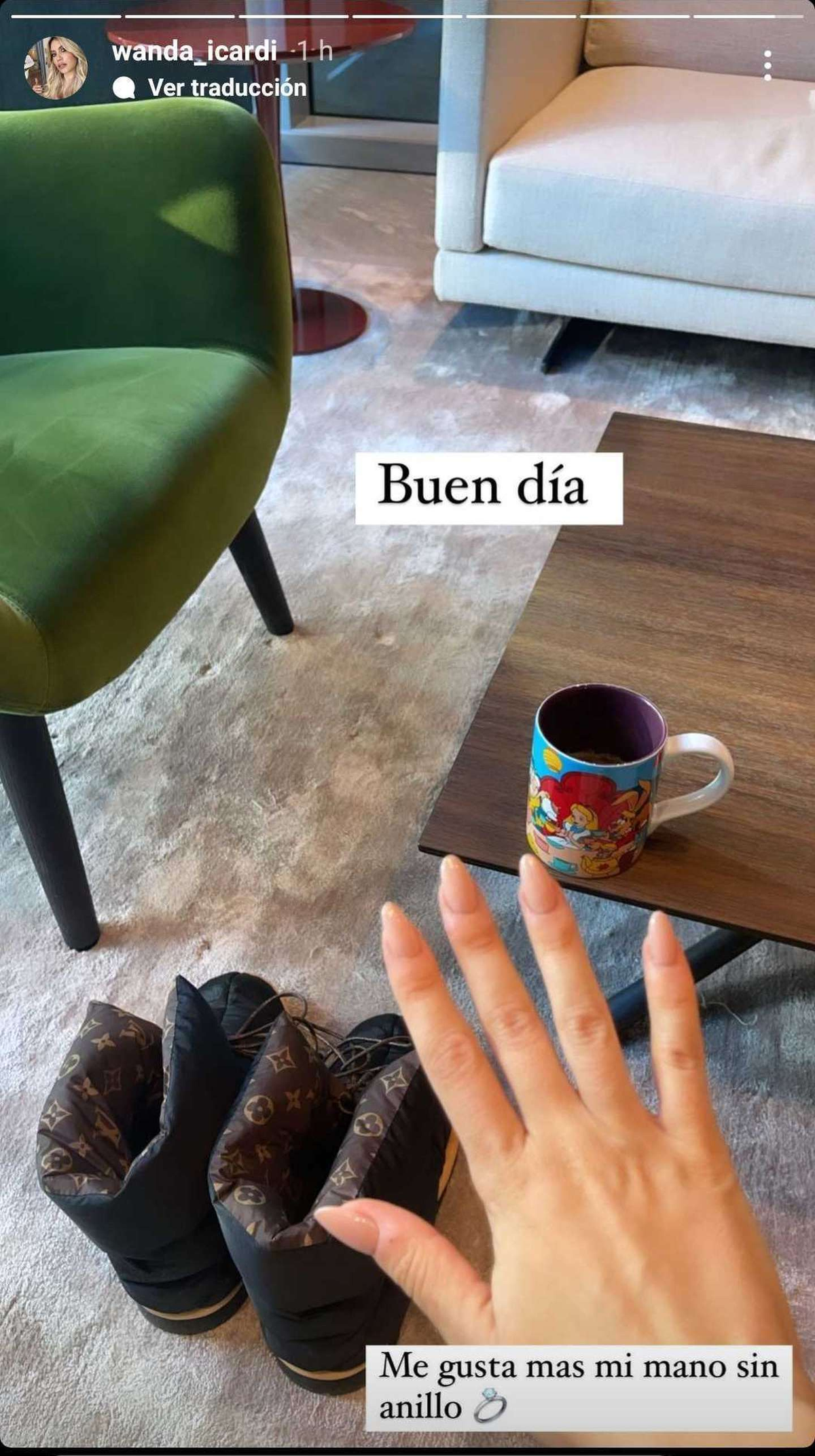 Wanda Nara mostr&oacute; su mano sin su anillo.