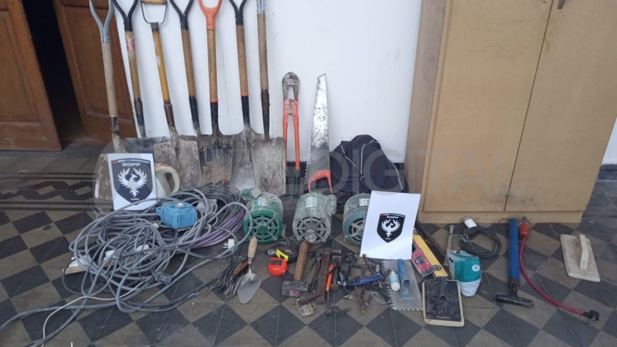 Las herramientas recuperadas en el intento de robo&nbsp;