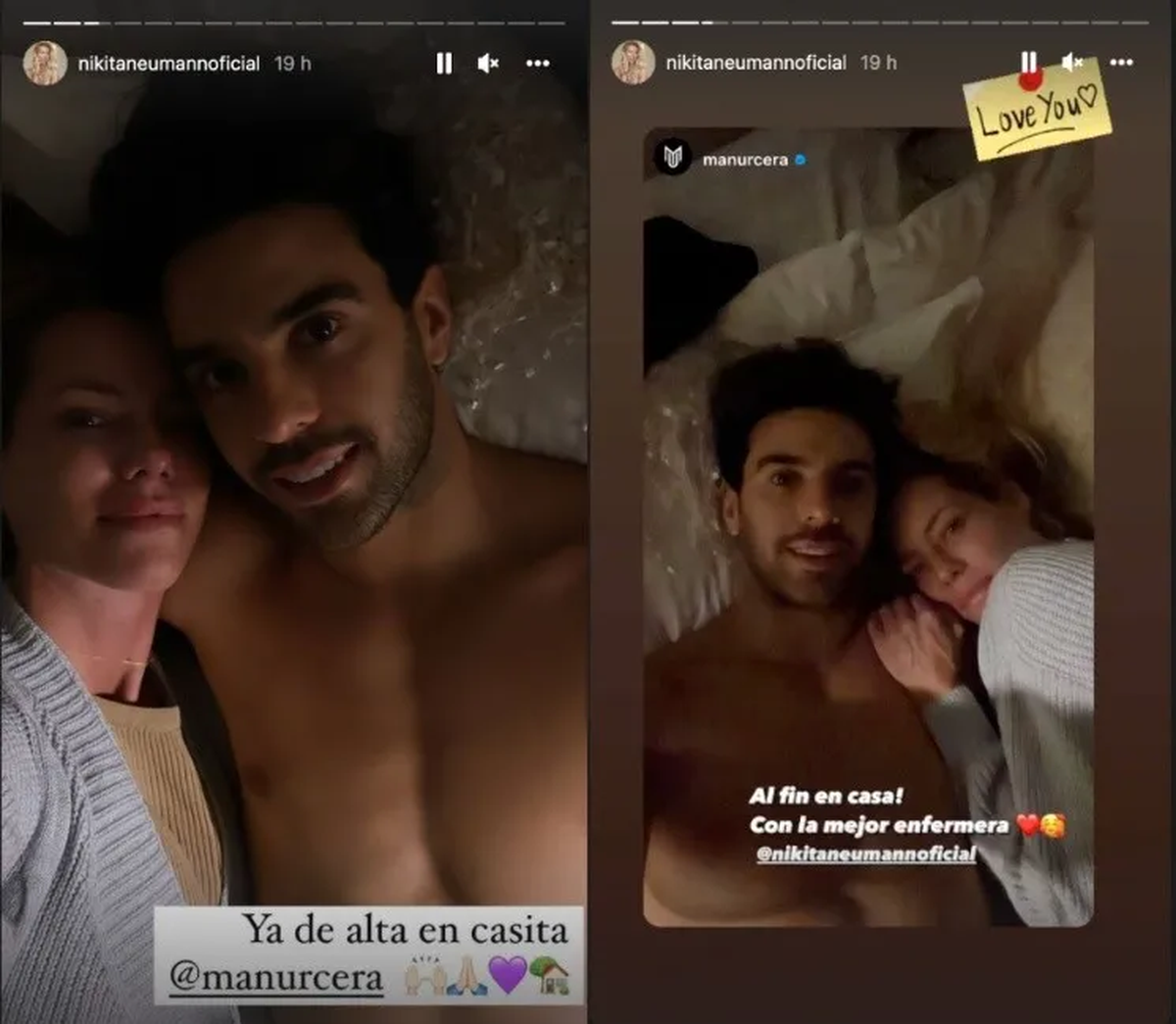 Nicole Neumann acompaña a Manu Urcera luego del accidente.