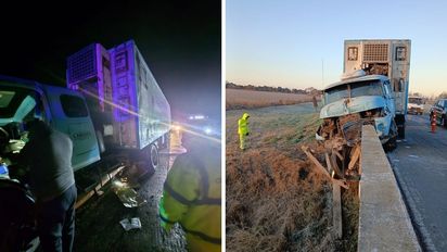 Accidente en la ruta 34: un camión que transportaba verdura chocó con otro y hubo demoras