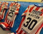 El vestuario de Unión en el estadio Julio César Villagra. El vestuario de Unión en el estadio Julio César Villagra.