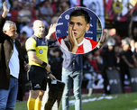 El palo de Enzo Roldán a Pipo Gorosito tras el empate en el clásico. El palo de Enzo Roldán a Pipo Gorosito tras el empate en el clásico.