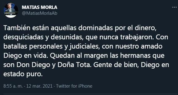 Matías Morla reapareció a través de sus redes sociales