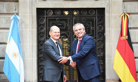 Esta es la tercera oportunidad en que el presidente Alberto Fernández se reúne con Olaf Scholz. Esta es la tercera oportunidad en que el presidente Alberto Fernández se reúne con Olaf Scholz.