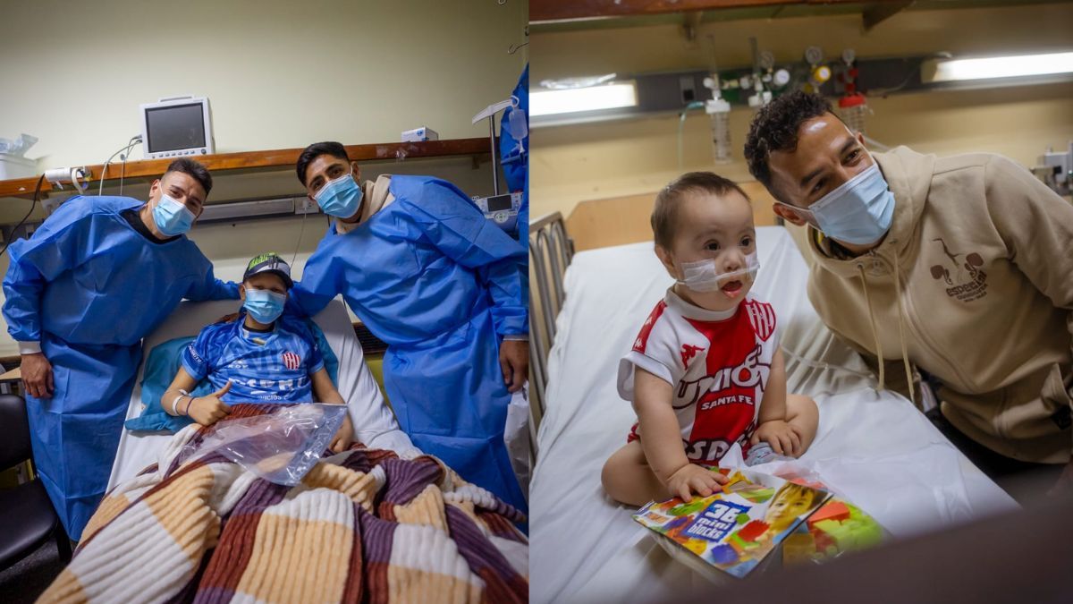 Jugadores del plantel profesional de Unión visitaron el Hospital de Niños Orlando Alassia