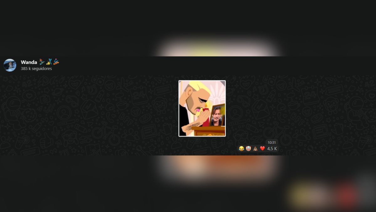 El sticker de Mauro Icardi que Wanda Nara mandó en su canal de WhatsApp. El sticker de Mauro Icardi que Wanda Nara mandó en su canal de WhatsApp.