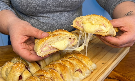 Pan casero relleno y trenzado: la receta viral. Pan casero relleno y trenzado: la receta viral.