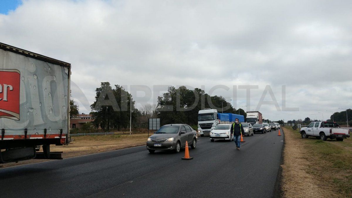 La semana pasada hubo demoras en el tránsito por las tareas de repavimentación en la autopista