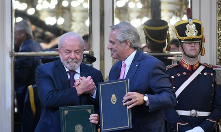 El presidente Alberto Fernández recibe este mediodía en Casa Rosada a su par de Brasil, Luiz Inácio Lula Da Silva, en el marco de su visita oficial al país. FOTO NA: JUAN VARGAS El presidente Alberto Fernández recibe este mediodía en Casa Rosada a su par de Brasil, Luiz Inácio Lula Da Silva, en el marco de su visita oficial al país. FOTO NA: JUAN VARGAS