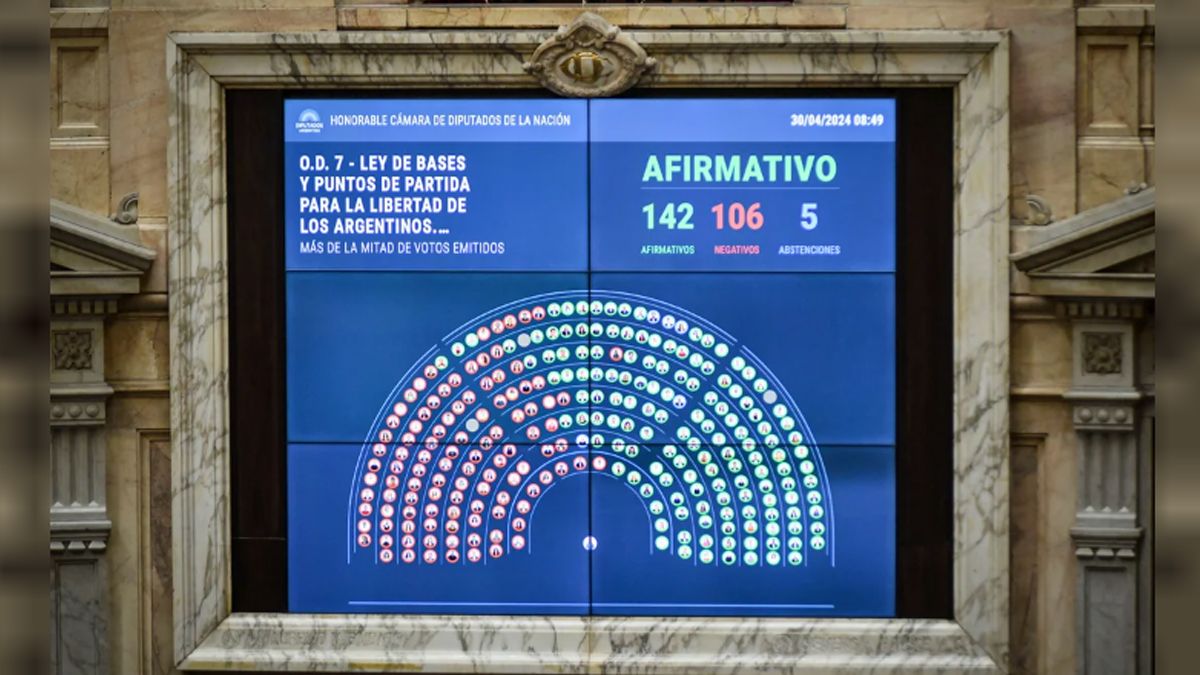 Diputados dio media sanción a la Ley Bases.&nbsp;