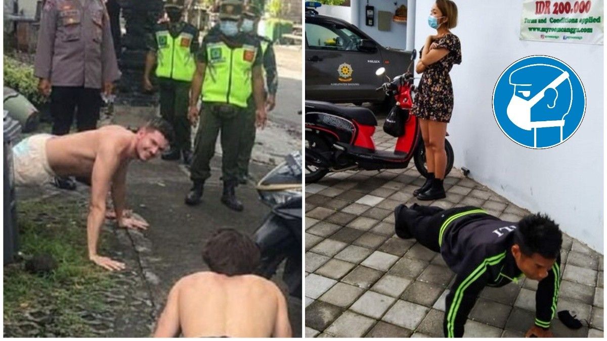 Turistas son obligados a realizar flexiones de brazos como penitencia por no portar barbijo