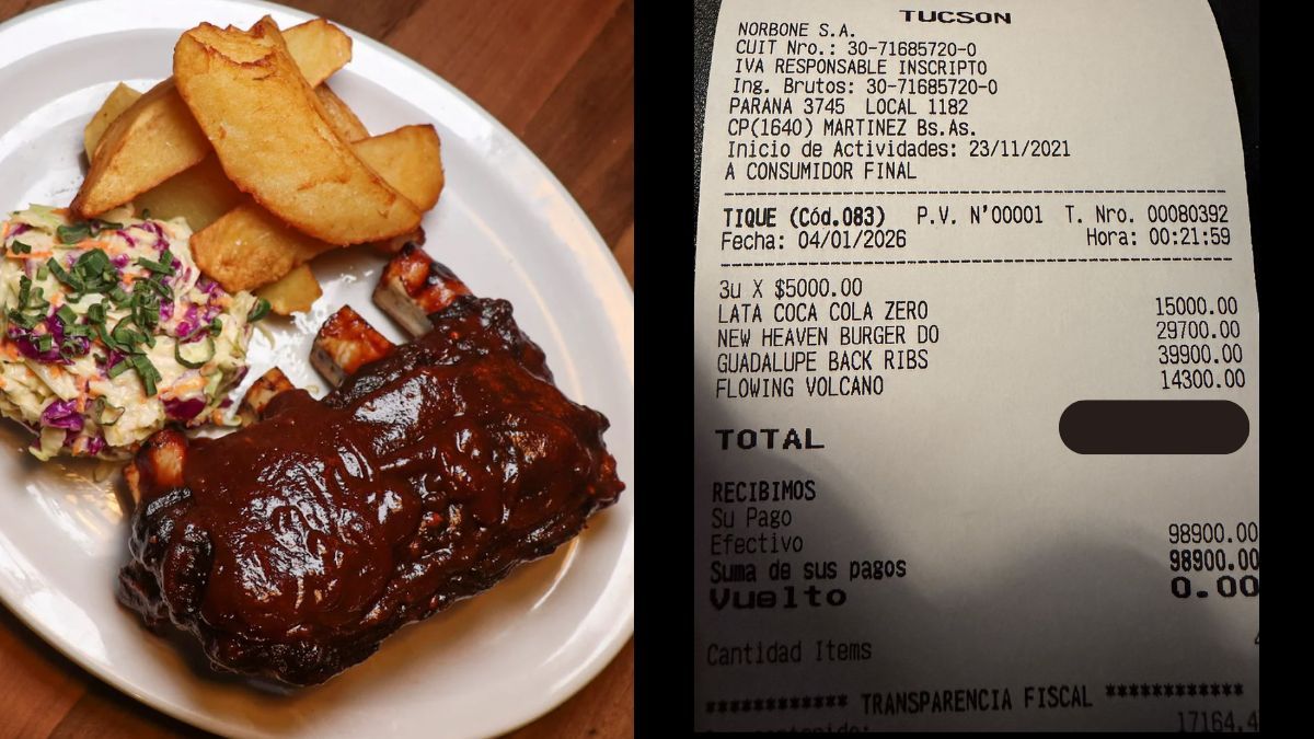 Fue a comer a Tucson, pidió hamburguesa, ribs y bebidas: cuánto gastó
