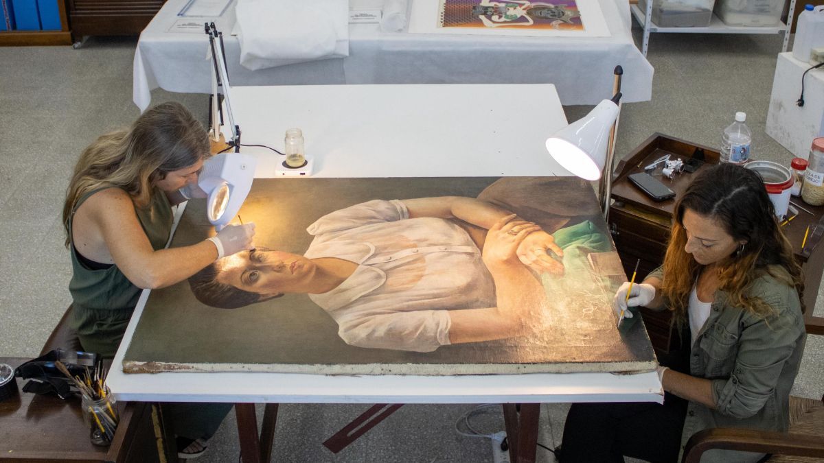 El proceso de intervención preventiva de la obra “Figura” de Berni