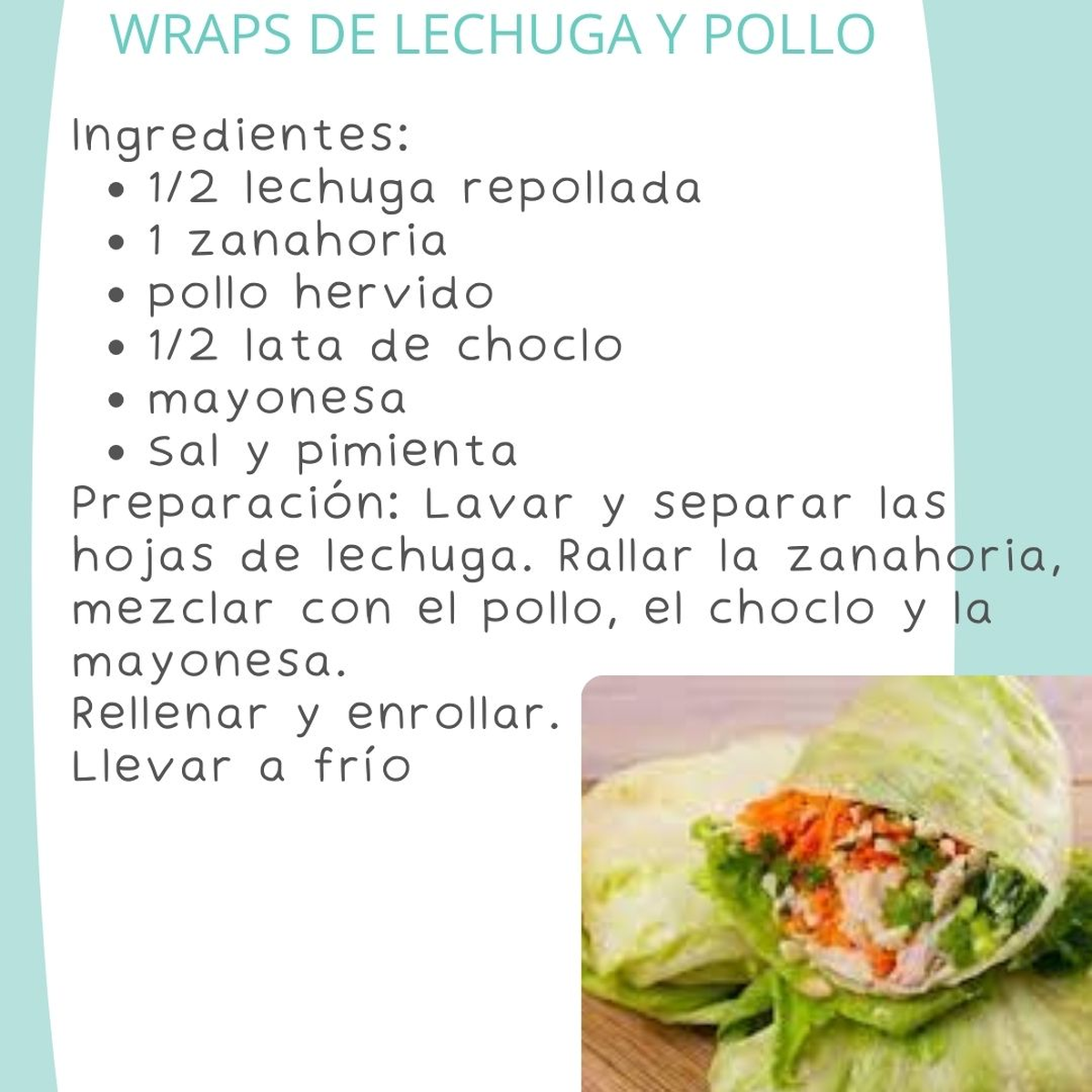 Los wraps de lechuga y pollo son ideales para hacer y disfrutar en el verano. Los wraps de lechuga y pollo son ideales para hacer y disfrutar en el verano.