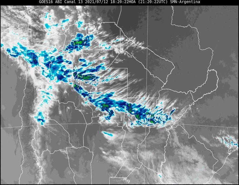 En la imagen satelital se observa mucha nubosidad en el norte de nuestra provincia.