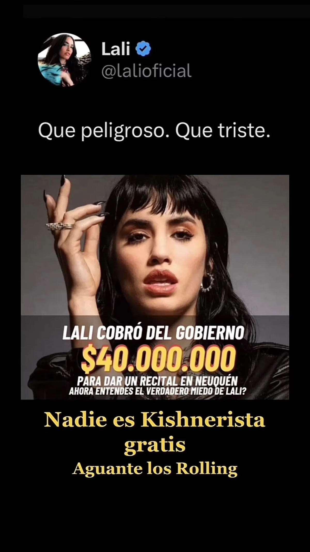 Alex Caniggia fulminó a Lali Espósito tras criticar a Javier Milei. Alex Caniggia fulminó a Lali Espósito tras criticar a Javier Milei.