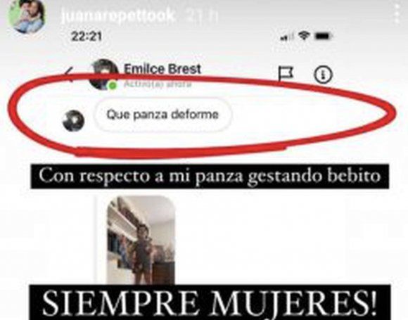 Juana Repetto le dijo que su panza es