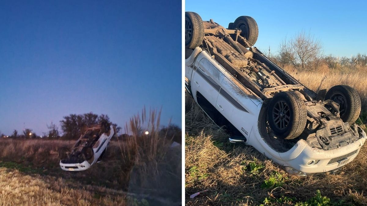 Un santafesino de 45 años mordió la banquina y volcó en su camioneta a la vera de Ruta 11