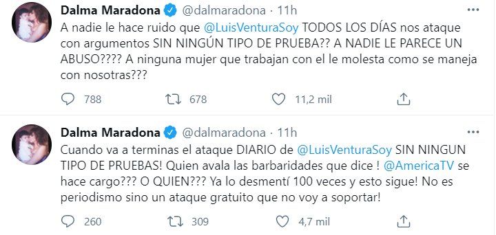 Gianinna Maradona apuntó contra el periodismo/Foto: Twitter 