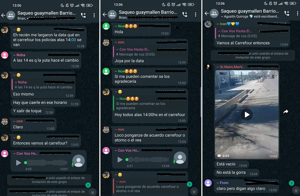 Así se promovieron los saqueos en Mendoza. Así se promovieron los saqueos en Mendoza.
