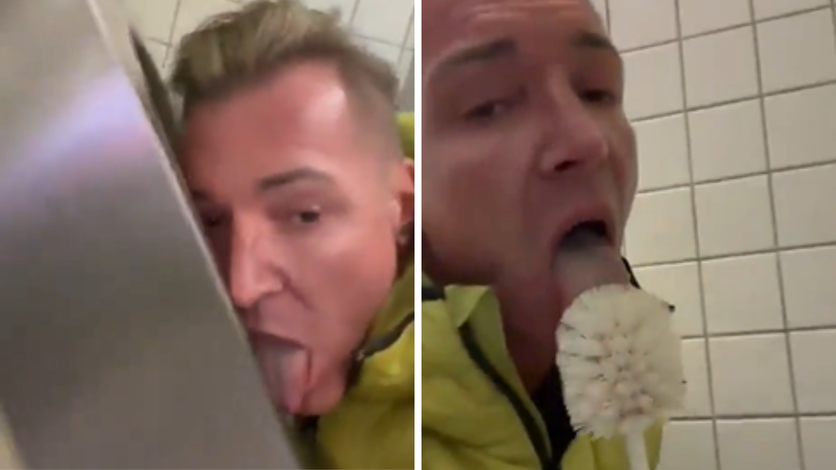 Un político alemán se grabó chupando inodoros de un baño público.