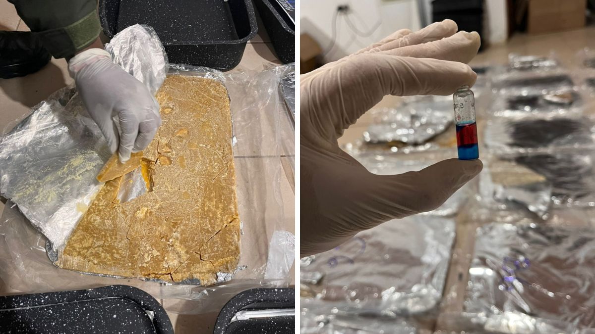 Gendarmería descubrió droga oculta en asaderas y entre mantas durante un control a un colectivo que iba desde Salta hacia Buenos Aires. Gendarmería descubrió droga oculta en asaderas y entre mantas durante un control a un colectivo que iba desde Salta hacia Buenos Aires.