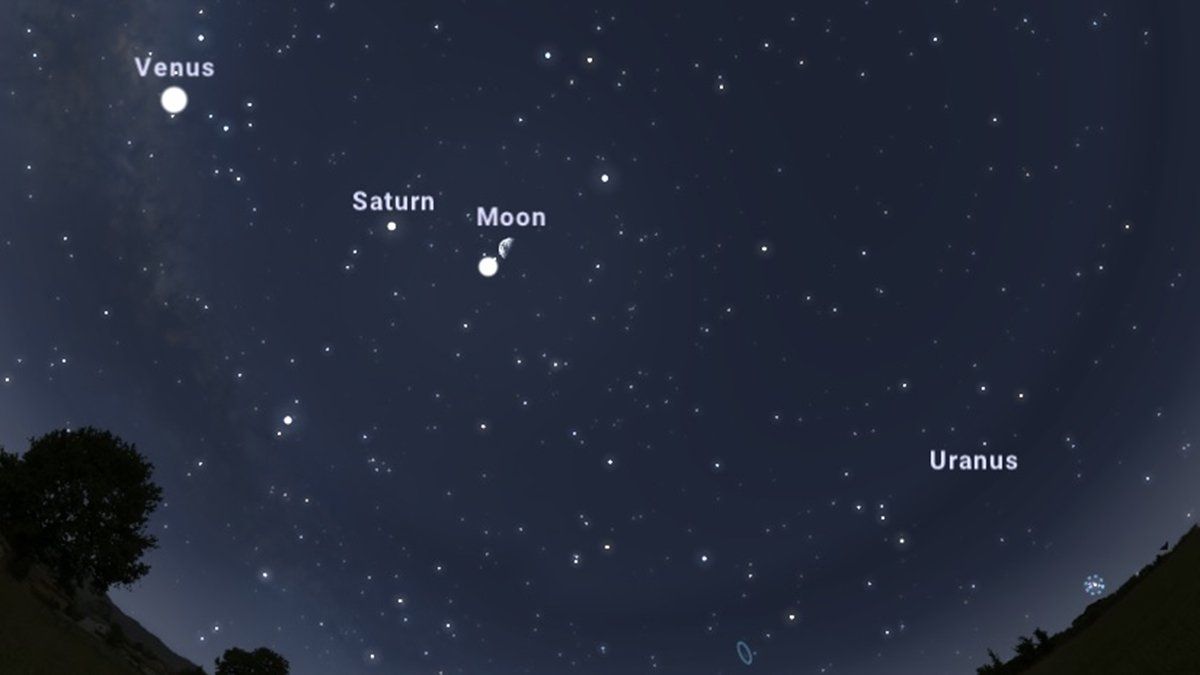 Así se verá en el cielo la Luna y Júpiter el jueves 11 de noviembre.