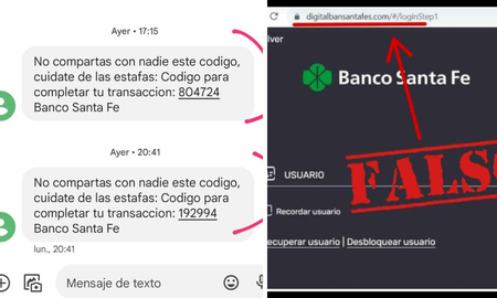 Mensajes de texto y falso homebanking: dos de las modalidades que utilizan los ciberdelincuentes para cometer sus estafas virtuales. Mensajes de texto y falso homebanking: dos de las modalidades que utilizan los ciberdelincuentes para cometer sus estafas virtuales.