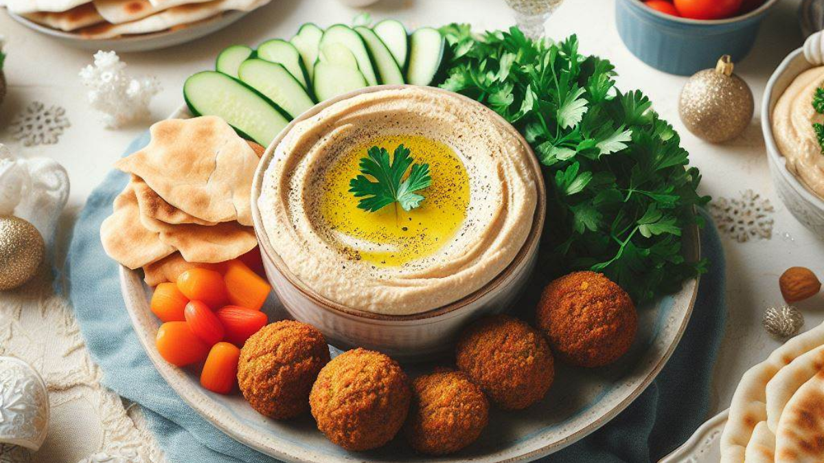 El hummus de garbanzo es perfecto para disfrutar en Navidad, ya que es fresco, delicioso y vegano. El hummus de garbanzo es perfecto para disfrutar en Navidad, ya que es fresco, delicioso y vegano.