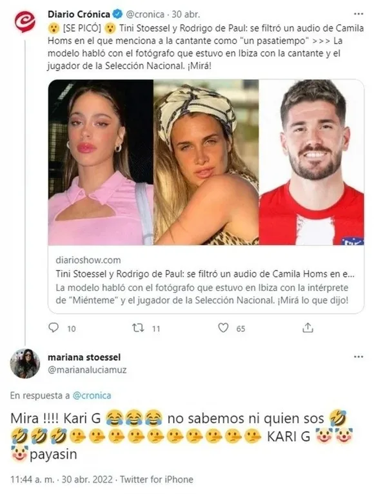 La madre de Tini Stoessel se mostró enojada con el paparazzi que le sacó la foto junto a Rodrigo de Paul.