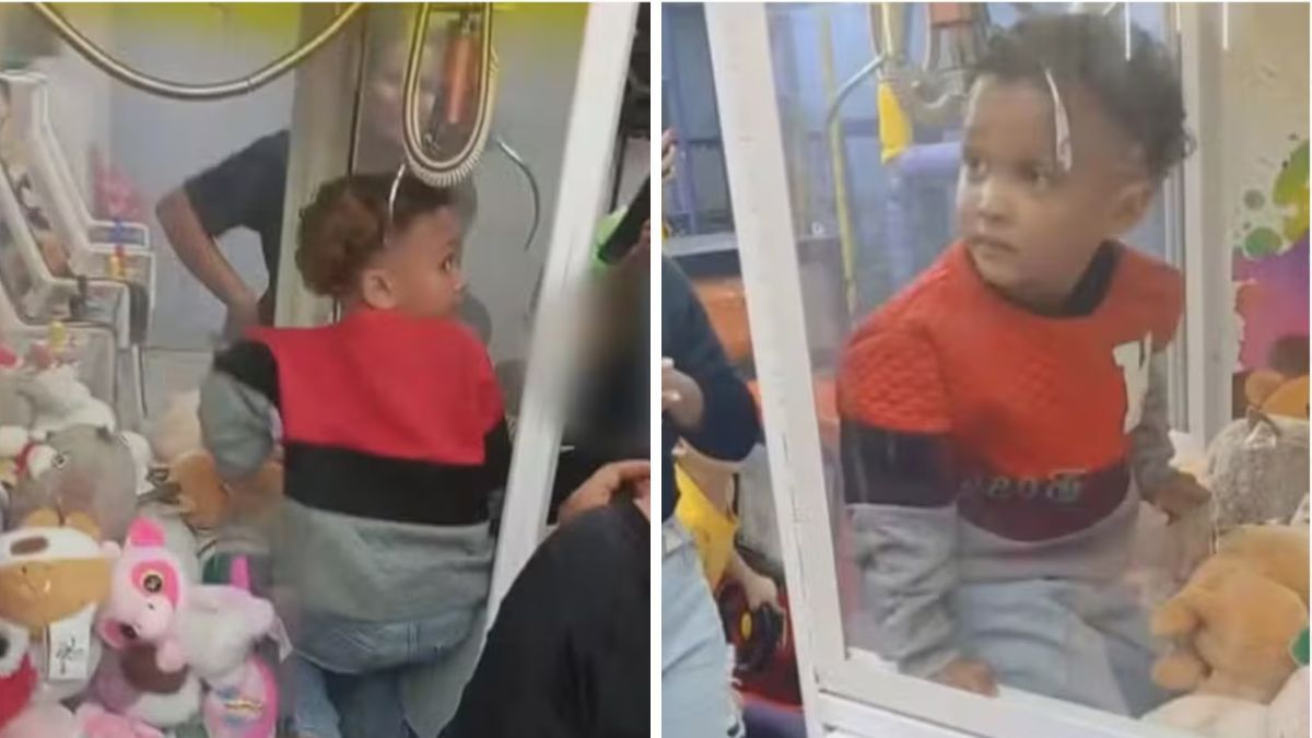 Un niño de 4 años quedó atrapado dentro de una máquina de peluches en Brasil.
