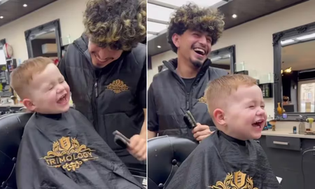 Viral: un bebé se tentó y contagió al peluquero que no pudo continuar con el corte de pelo Viral: un bebé se tentó y contagió al peluquero que no pudo continuar con el corte de pelo