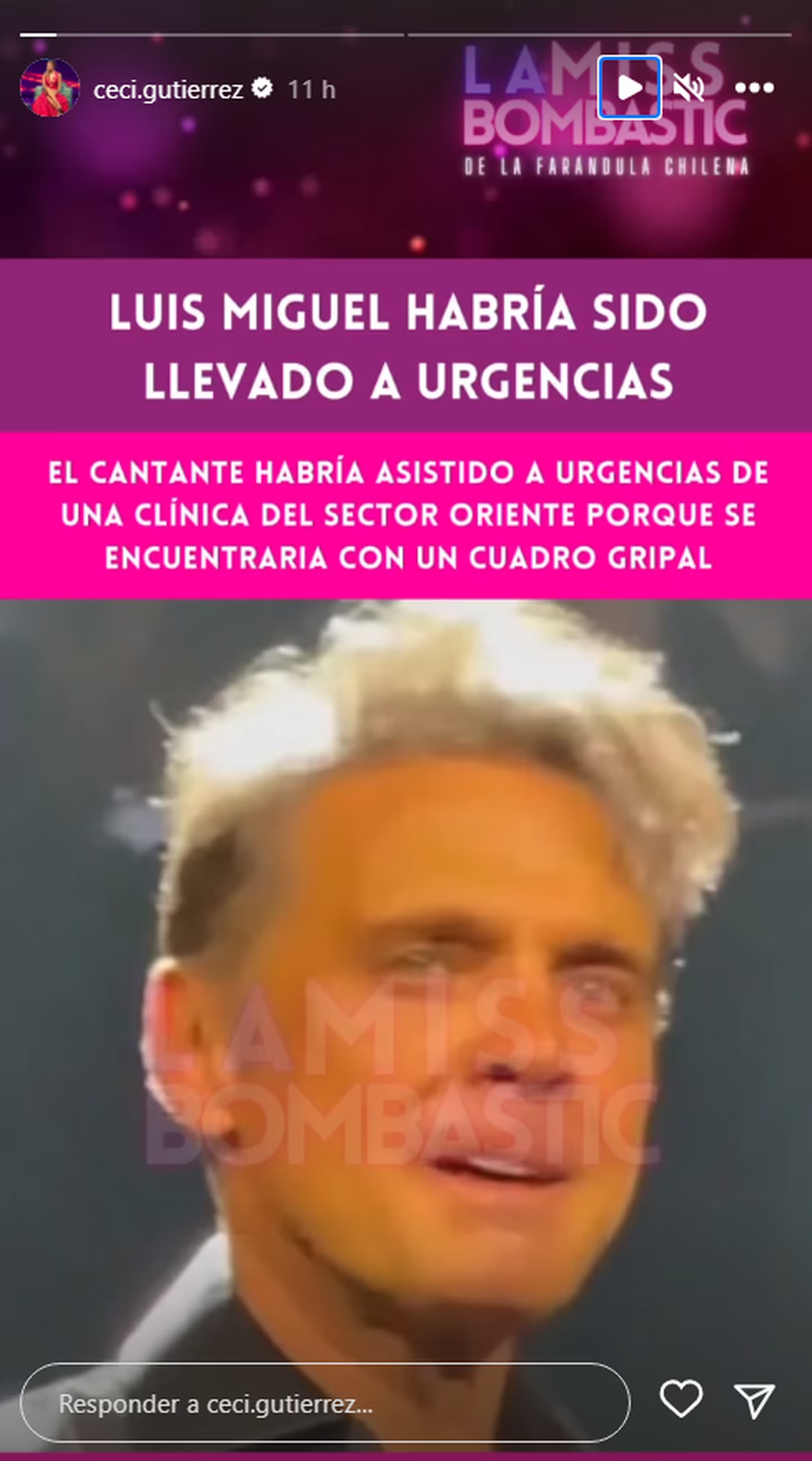 Ceceilia Gutiérrez aseguró que el artista ingresó a urgencias. Ceceilia Gutiérrez aseguró que el artista ingresó a urgencias. 
