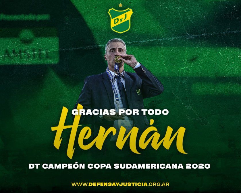Hernán Crespo anunció que dejó de ser entrenador de Defensa y Justicia. Su destino sería el San Pablo de Brasil.