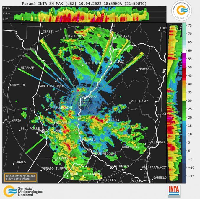 En la imagen satelital se observa toda la provincia de Santa Fe con nubosidad asociada a inestabilidad.