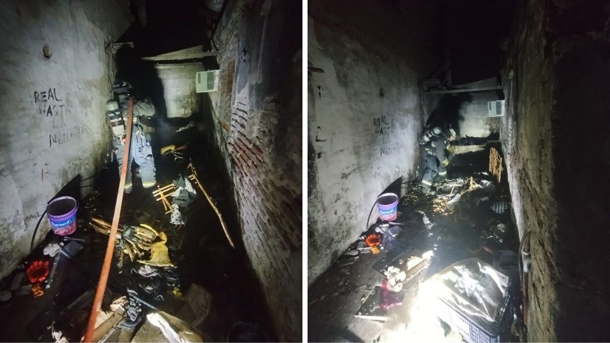 Incendio de una casa en barrio Barranquitas de Santa Fe