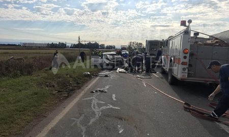 El auto y la camioneta chocaron en una recta, al norte de la ciudad de San Justo.
