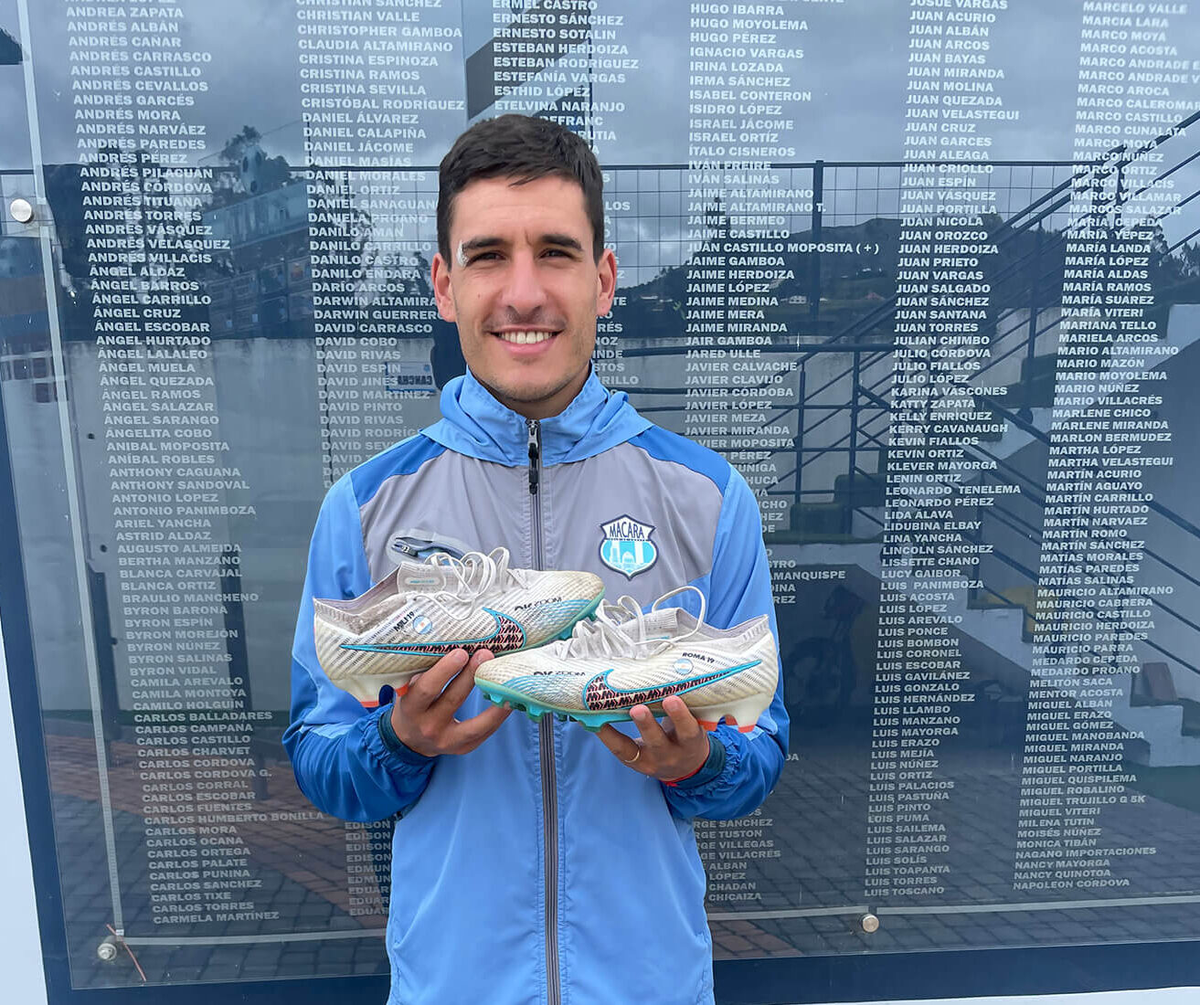 Facundo Callejo, el goleador de Macará. Facundo Callejo, el goleador de Macará.