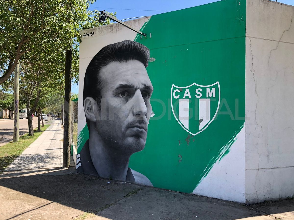 El mural de Scaloni en Pujato.