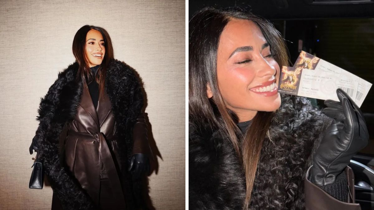 Antonela Roccuzzo combin&oacute; tonos tierra con accesorios negros para asistir a Broadway.