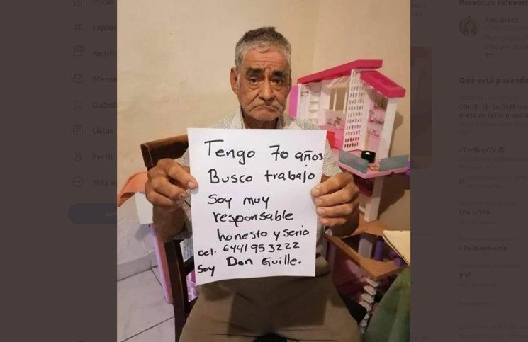 Don Guillermo tiene 70 años y busca un trabajo para poder jubilase