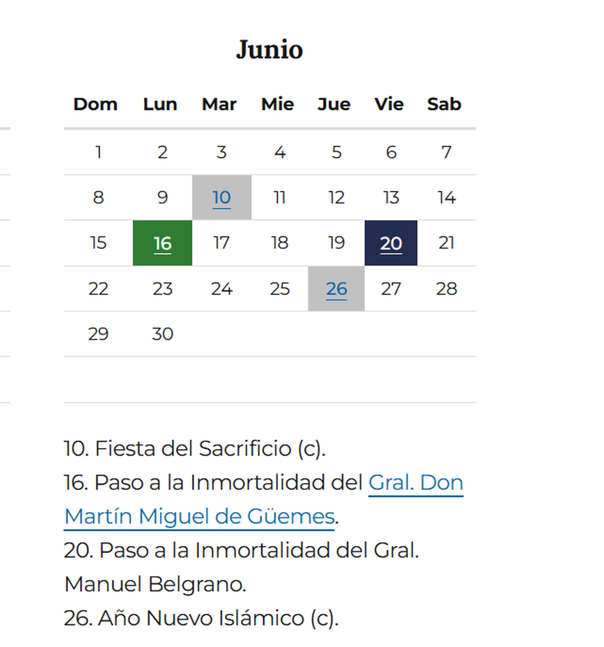 Los fines de semana largos en junio en Argentina. Los fines de semana largos en junio en Argentina.