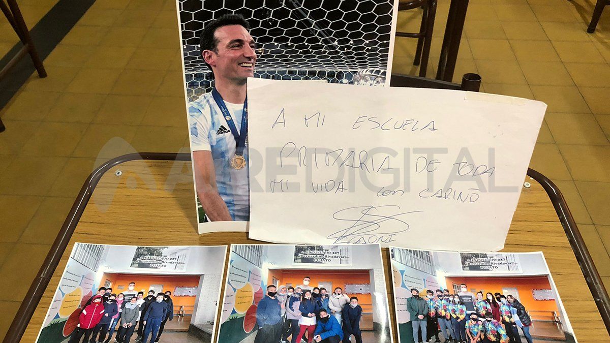 El recuerdo que dejó Scaloni cuando visitó su escuela tras ganar la Copa América.