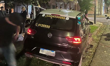 Se descompensó un taxista y atropelló un árbol Se descompensó un taxista y atropelló un árbol