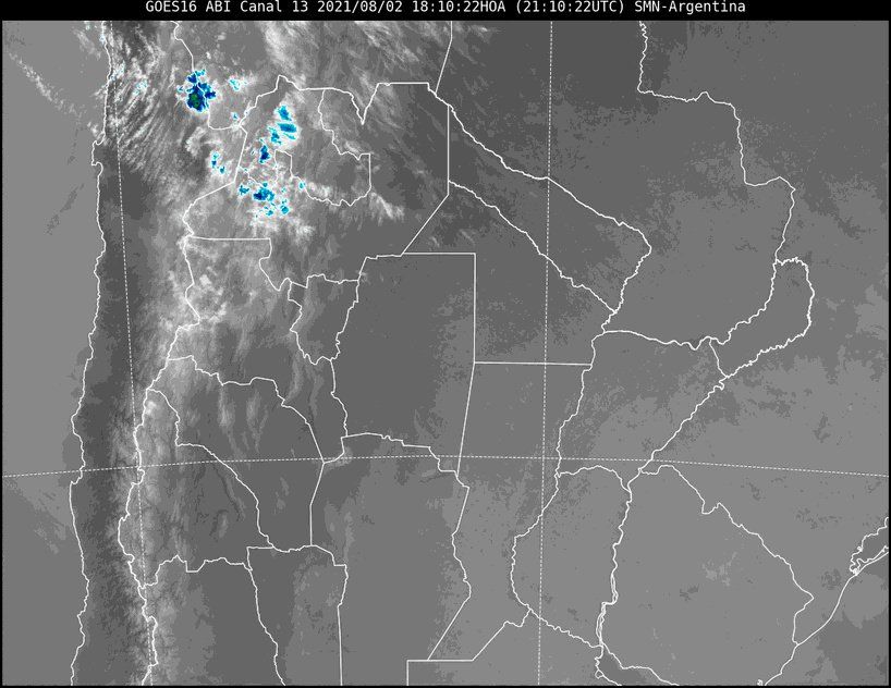 En la imagen satelital se observa que la región continúa con cielo despejado.